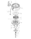 Rewind Starter No. 590621 Diagram and Parts List for 16575C 9000001-9999999 - 1989 Toro Lawn Mower