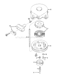 Rewind Starter No. 590420a Diagram and Parts List for 16575 5000001-5999999 - 1985 Toro Lawn Mower