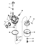 Carburetor Assembly Diagram and Parts List for 16575 7000001-7999999 - 1987 Toro Lawn Mower