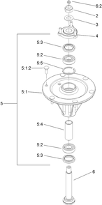 Spindle Assembly Diagram and Parts List for 74951 (311000001-311000402)(2011) Toro Lawn Mower