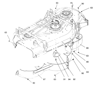 Baffles And Kicker-S Diagram and Parts List for 30154 690001 - 699999 Toro Lawn Mower
