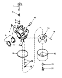 Carburetor Assembly Diagram and Parts List for 16775 9000001-9999999 - 1989 Toro Lawn Mower