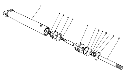 Hydraulic Lift Cylinder No. 54-0150 Diagram and Parts List for 30754 0000001 - 0999999 Toro Lawn Tractor