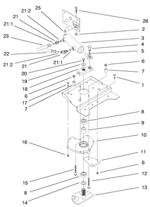 Lower Power Steering Assembly Diagram and Parts List for 73560 8900001 - 8999999 Toro Lawn Tractor