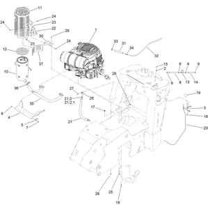 Engine, Muffler And Air Cleaner Assembly Diagram and Parts List for 22984 400000000 - 405599999 Toro Lawn Tractor Accessories