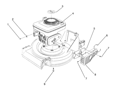 Engine Assembly Diagram and Parts List for 26562 0000001 - 0999999 Toro Lawn Mower