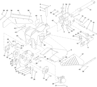 Frame And Cutter Wheel Assembly Diagram and Parts List for 23208G 400000000 - 401999999 Toro Stump Grinder