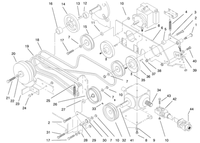 Drive Systems Diagram and Parts List for 74182 (891200-891564)(1998) Toro Lawn Tractor