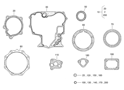 Lower Engine Gasket Kit Diagram and Parts List for 72264TE 406427909-406429999 Toro Lawn Mower