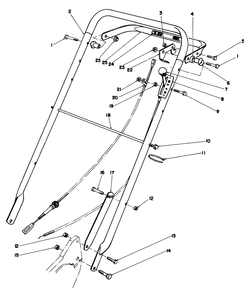 Handle Assembly Diagram and Parts List for 22035C 7000001 - 7999999 Toro Lawn Mower