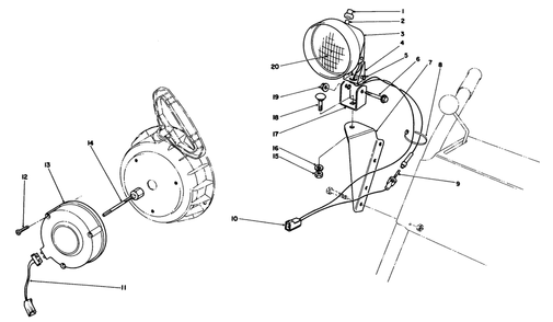 Light Kit No. 54-9822 (Optional) Diagram and Parts List for 38080 2000001 - 2999999 Toro Snow Blower
