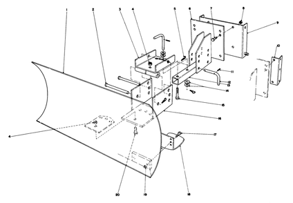 Grader Blade Assembly Model 59099 Diagram and Parts List for 38085 3000001 - 3999999 Toro Snow Blower
