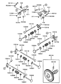 Valve/Camshaft Diagram and Parts List for 74214 (220000001-220999999)(2002) Toro Lawn Mower