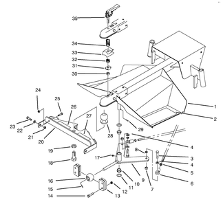Frame And Hitch Assembly Diagram and Parts List for 30123 690001 - 699999 Toro Lawn Tractor Accessories