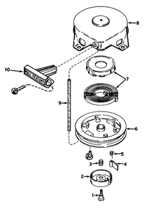 Rewind Starter No. 590537 Diagram and Parts List for 38162 8000001 - 8999999 Toro Snow Blower