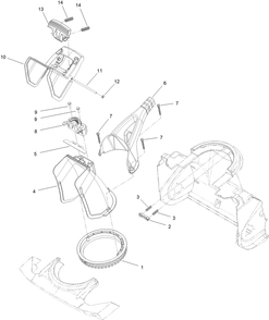 Chute Assembly Diagram and Parts List for 38474 400000000 - 412699999 Toro Snow Blower