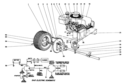 Engine And Differential Assembly Model No. 56027 Diagram and Parts List for 56027 4000001 - 4999999 Toro Lawn Tractor