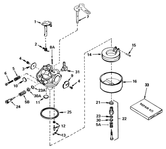 Carburetor No. 632107 Diagram and Parts List for 38052 8000001 - 8999999 Toro Snow Blower