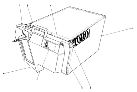Grass Bag Assembly No. 11-0189 Diagram and Parts List for 20705 3000001 - 3999999 Toro Lawn Mower