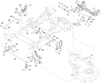 Deck Lift Assembly Diagram and Parts List for 72911 413000000 - 999999999 Toro Lawn Tractor