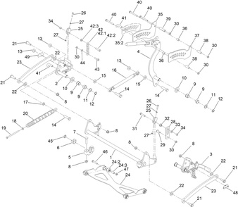 Deck Lift Assembly Diagram and Parts List for 18562 400000000 - 414265543 Toro Lawn Mower