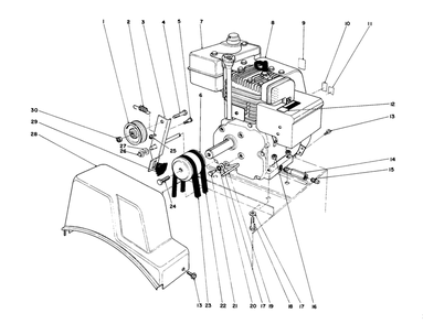 Engine Assembly Diagram and Parts List for 38054 3900001 - 3999999 Toro Snow Blower