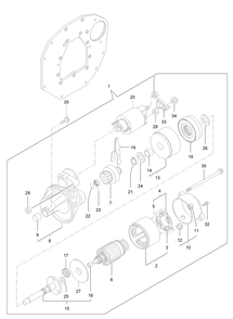 Starting Motor Assembly Diagram and Parts List for 72028 412410000 - 412699999 Toro Lawn Tractor