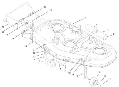 Part Location Diagram of 94-6277 Toro 52' Deck Assembly