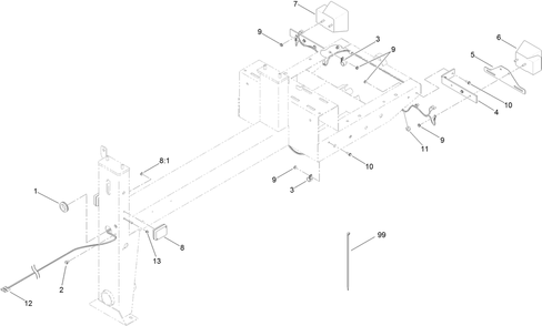 Trailer Light Assembly Diagram and Parts List for 60216C 400000000 - 404319999 Toro Cement Mixer