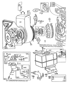 Engine Briggs & Stratton Model 190406 Type 3104-01 (Continued) Diagram and Parts List for 38570 1000001 - 1999999 Toro Snow Blower