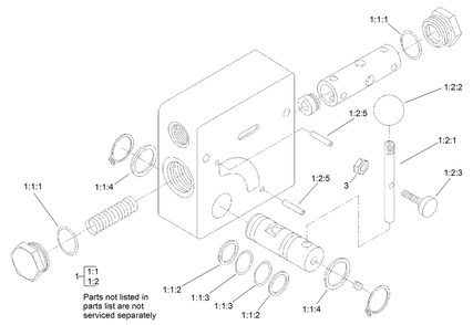 Hydraulic Valve Assembly No. 104-4221 Diagram and Parts List for 22337CP 410400000 - 999999999 Toro Lawn Tractor Accessories