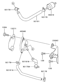 Fuel Tank / Fuel Valve Assembly Diagram and Parts List for 74416 (250000001-250005000)(2005) Toro Lawn Mower