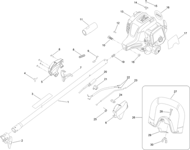 Upper Shaft, Handle And Powerhead Assembly Diagram and Parts List for 51978 315000001 - 315999999 Toro Trimmer