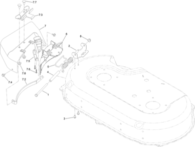 Side Discharge Chute Assembly Diagram and Parts List for 22215 400000000-405319999 Toro Lawn Mower