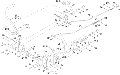 Motion Control Assembly Diagram and Parts List for 76530 418300000 - 418499999 Toro Lawn Tractor
