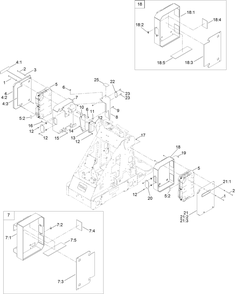 Saddlebag Battery Frame Assembly Diagram and Parts List for 22218 400000000 - 407099999 Toro Lawn Tractor Accessories