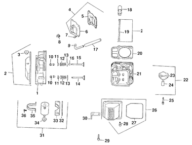 Head/Valve/Breather Diagram and Parts List for 30192 790001 - 799999 Toro Lawn Tractor Accessories
