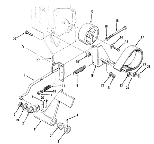 Clutch, Brake And Speed Control Linkage Diagram and Parts List for 73401 4900001 - 4999999 Toro Lawn Tractor