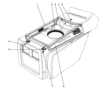 Hood Duct Assembly Diagram and Parts List for 57360 6000001 - 6999999 Toro Lawn Tractor
