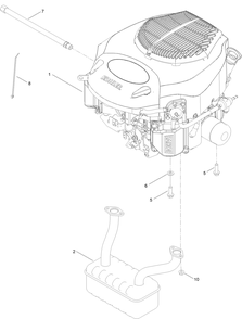 Engine And Muffler Assembly Diagram and Parts List for 75762 400000000 - 413999999 Toro Lawn Tractor