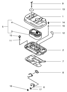 Air Cleaner Assembly Diagram and Parts List for 73580 9900001 - 9999999 Toro Lawn Tractor