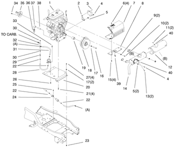 Liquid Cooled Gas Engine Assembly Diagram and Parts List for 73545 8900001 - 8999999 Toro Lawn Tractor