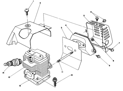 Cylinder & Muffler Assembly Diagram and Parts List for 51644 5000001 - 5999999 Toro Trimmer
