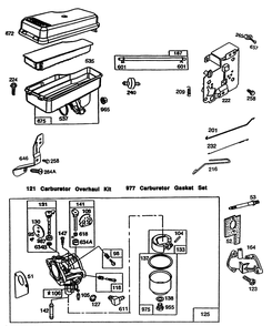 Engine Briggs & Stratton Model 257707-0123-01 Diagram and Parts List for 32-10B503 2000001 - 2999999 Toro Lawn Tractor