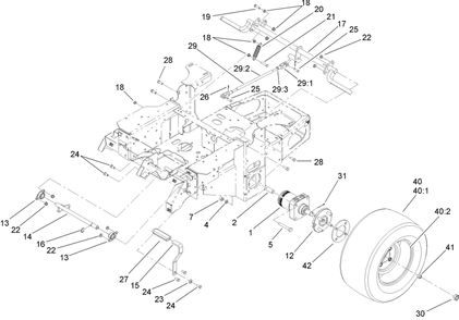 Parking Brake Assembly Diagram and Parts List for 74410 (250007001-250999999)(2005) Toro Lawn Mower