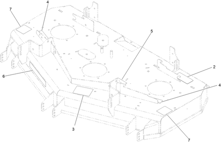 Deck Decal Assembly Diagram and Parts List for 74456TE 400000000-410019999 Toro Lawn Tractor