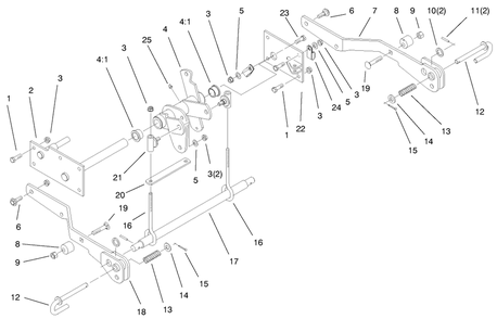 Hydro Lift Lower Assembly Diagram and Parts List for 73545 8900001 - 8999999 Toro Lawn Tractor