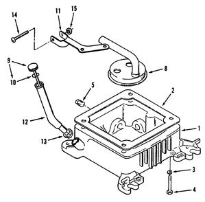 Oil Base And Fill Tube And Bracket Diagram and Parts List for 73421 5901047 - 5999999 Toro Lawn Tractor