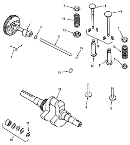 Kohler Camshaft, Crankshaft And Valves Diagram and Parts List for 31-10K803 2000001 - 2999999 Toro Lawn Tractor