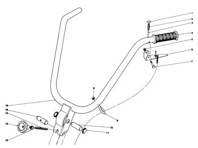 Handle Assembly Model 58307 & 58336 Diagram and Parts List for 58307 8000001 - 8999999 Toro Tiller